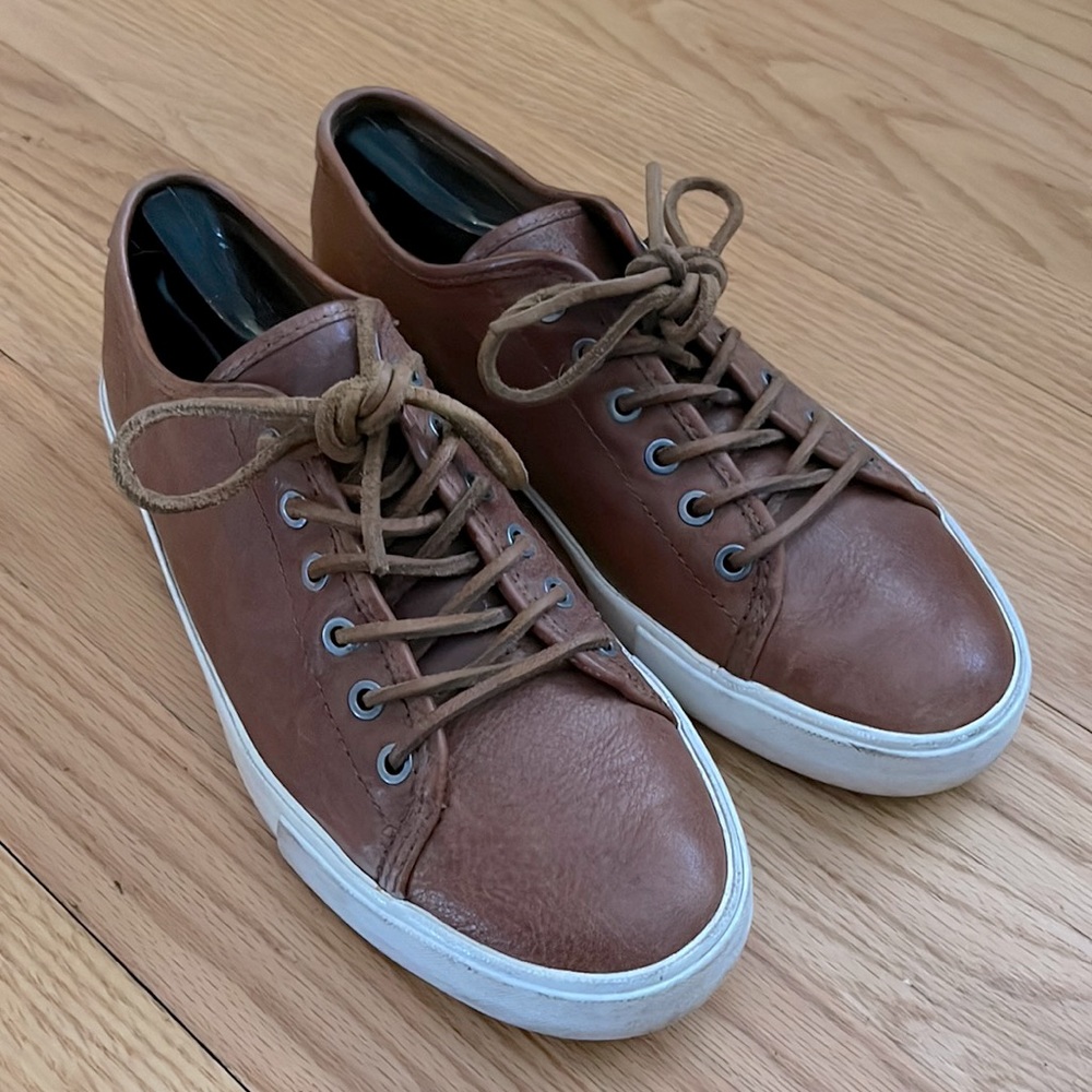 Selling FRYE tobacco sneakers still very cool still retails for about 298.00